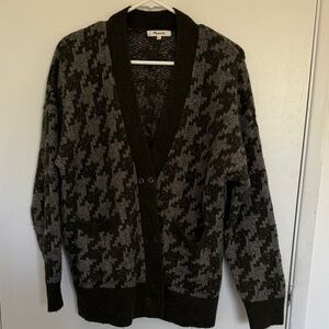 Madewell Black and Gray Houndstooth Cardigan